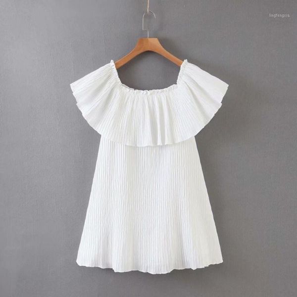 2020 women off shoulder ruffles white press pleated mini dress elegant ladies casual loose vestidos chic dresses ds34861, Black;gray
2020 women off shoulder ruffles white press pleated mini dress elegant ladies casual loose vestidos chic dresses ds34861, Black;gray
