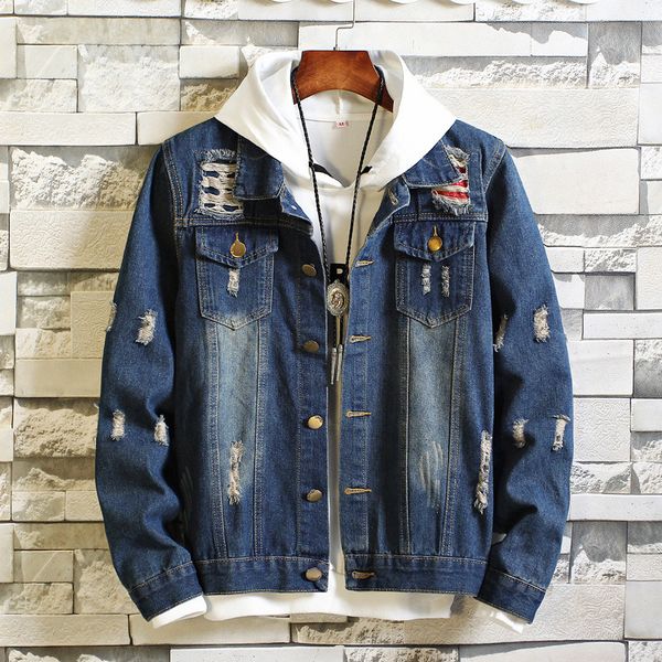 mens autumn winter denim jacket fashion wash hole casual denim jacket man streetwear wild hip hop bomber male clothes, Black;brown
mens autumn winter denim jacket fashion wash hole casual denim jacket man streetwear wild hip hop bomber male clothes, Black;brown