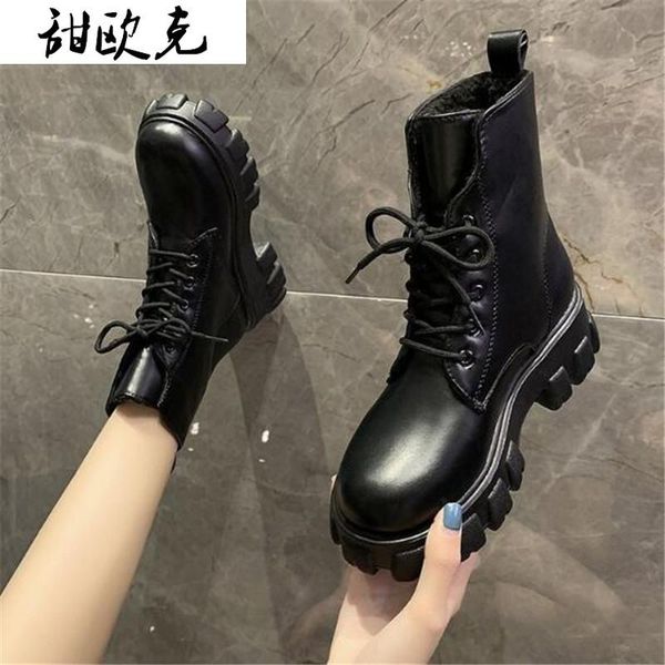 2020 new women boots winter fashion boots thicken non-slip lace up pu leather warm women ankle botas mujer, Black
2020 new women boots winter fashion boots thicken non-slip lace up pu leather warm women ankle botas mujer, Black