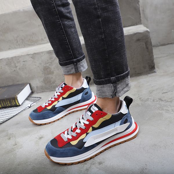2021 autumn new soft soled leisure sports board youth color matching fashion men's dad shoes, Black
2021 autumn new soft soled leisure sports board youth color matching fashion men's dad shoes, Black