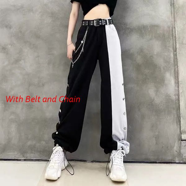 new arrival 2021 female fashion contrast cargo women's elastic waistbands wide ladies high street pant plus size 70f2, Black;white
new arrival 2021 female fashion contrast cargo women's elastic waistbands wide ladies high street pant plus size 70f2, Black;white