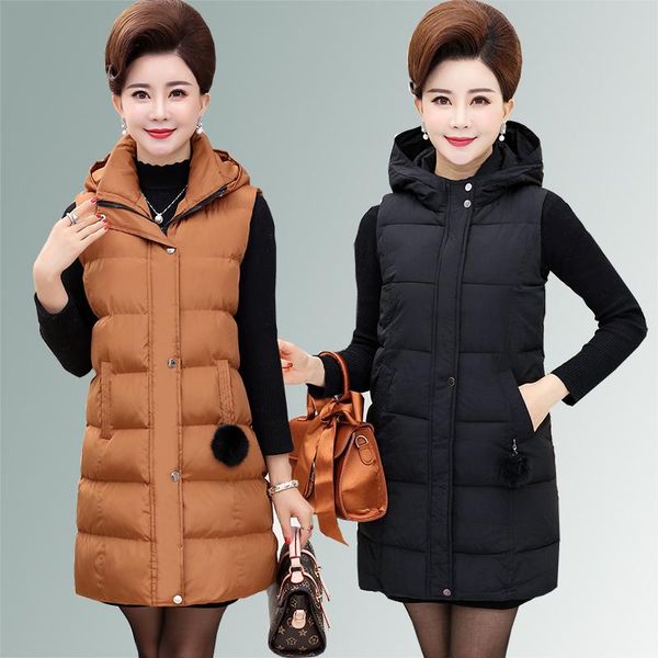 women's vests autumn winter vest women waistcoat fashion ladies sleeveless pocket parka jacket hooded long coat plus size 4xl y145, Black;white
women's vests autumn winter vest women waistcoat fashion ladies sleeveless pocket parka jacket hooded long coat plus size 4xl y145, Black;white