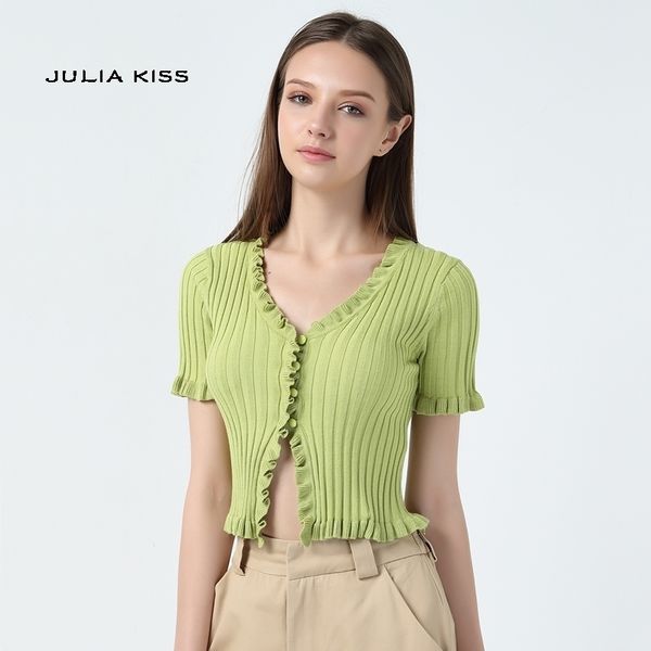 women ruffle trim crop knit cardigan with short sleeve deep v neck crop knit 201109, White;black
women ruffle trim crop knit cardigan with short sleeve deep v neck crop knit 201109, White;black