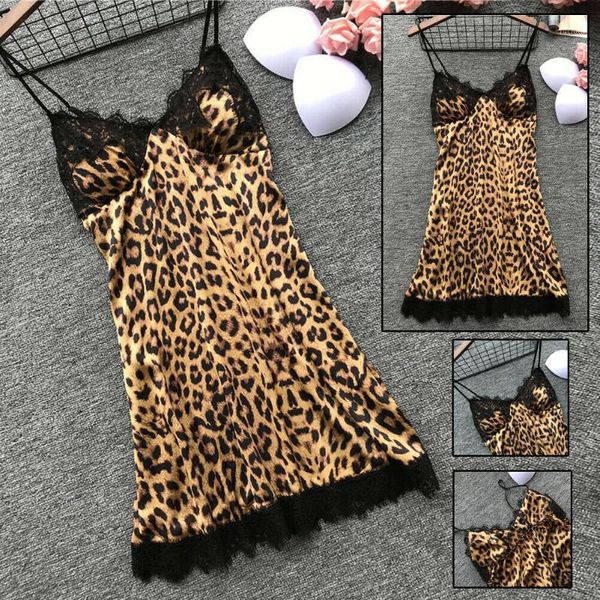 2019 new fashion women v-neck lace patchwork leopard lingerie pajama night dress nightgown sleepwear1, Red;black
2019 new fashion women v-neck lace patchwork leopard lingerie pajama night dress nightgown sleepwear1, Red;black