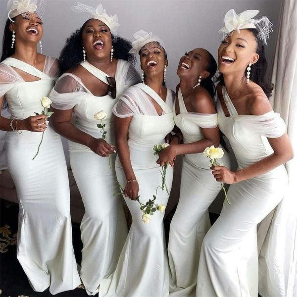 plus size mermaid bridesmaid dresses unique sheer straps maid of honor gowns satin maid of honor wedding guest dress p89, White;pink
plus size mermaid bridesmaid dresses unique sheer straps maid of honor gowns satin maid of honor wedding guest dress p89, White;pink