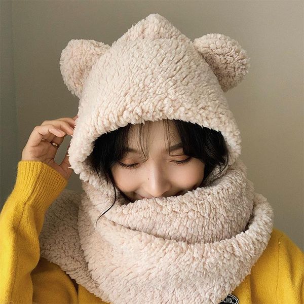 beanie/skull caps 2021 winter women's hat warm cute bear ear cap casual plush scarf gloves set solid color fleece, Blue;gray
beanie/skull caps 2021 winter women's hat warm cute bear ear cap casual plush scarf gloves set solid color fleece, Blue;gray