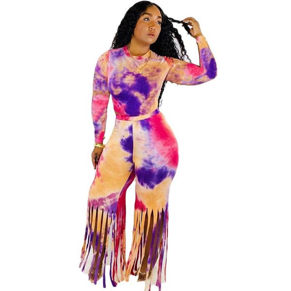 women's tracksuits galaxy tie dye print two piece set women sweatshirt and tassel pants matching sets casual tracksuit club wear 2 outf, Gray 
women's tracksuits galaxy tie dye print two piece set women sweatshirt and tassel pants matching sets casual tracksuit club wear 2 outf, Gray