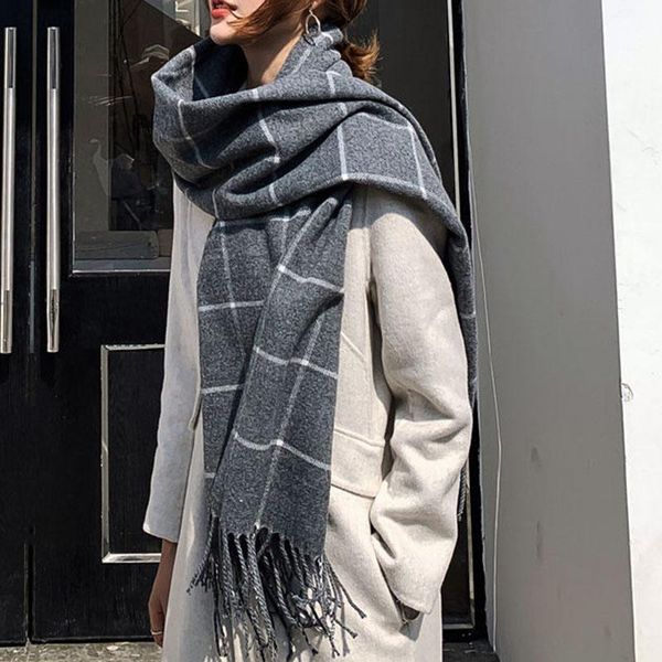 scarves for ladies 2021 winter knitting large plaid scarf shawl warmth thickening soft tassel lovers bib muffler, Blue;gray
scarves for ladies 2021 winter knitting large plaid scarf shawl warmth thickening soft tassel lovers bib muffler, Blue;gray
