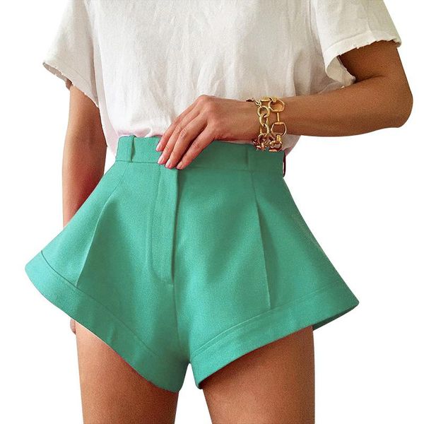 women high waist shorts casual loose solid color breathable for beach summer a66, White;black
women high waist shorts casual loose solid color breathable for beach summer a66, White;black