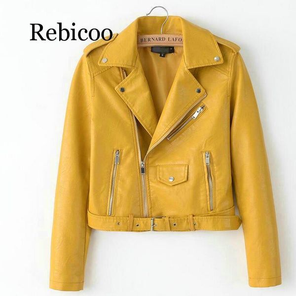 2020 bright yellow women pu leather jackets zipper leather coat turn-down collar female pu jackets black color, Black;brown
2020 bright yellow women pu leather jackets zipper leather coat turn-down collar female pu jackets black color, Black;brown