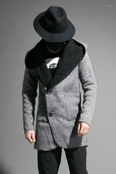 dark breeze men winter korean trim suede coat personality trendiness male hooded thick with velvet warm coat1, Black
dark breeze men winter korean trim suede coat personality trendiness male hooded thick with velvet warm coat1, Black