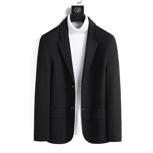 men's wool & blends factory direct sales pure manual double-sided woolen coat short suit business casual, Black
men's wool & blends factory direct sales pure manual double-sided woolen coat short suit business casual, Black