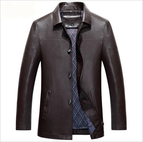 fashion men's clothing leather outfit male turn-down collar leather jacket business casual sheepskin coat, Black
fashion men's clothing leather outfit male turn-down collar leather jacket business casual sheepskin coat, Black