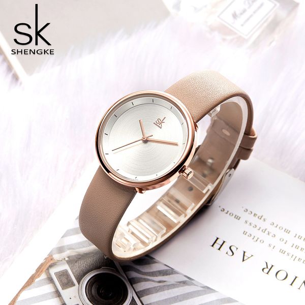 shengke women watches mixmatch simple watch beige leather band reloj mujer classical dress watch women montre femme wholesale 201114, Slivery;brown
shengke women watches mixmatch simple watch beige leather band reloj mujer classical dress watch women montre femme wholesale 201114, Slivery;brown