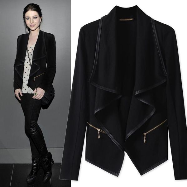 europe autumn jacket women plus size women coat vintage thin slim irregularity jacket casacos femininos, Black;brown
europe autumn jacket women plus size women coat vintage thin slim irregularity jacket casacos femininos, Black;brown