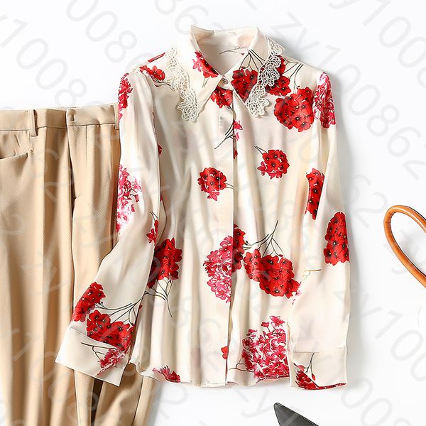 2021 spring long sleeve lapel neck floral print 19mm natural silk lace panelled single-breasted soie blouse elegant shirt shirts wj12281, White
2021 spring long sleeve lapel neck floral print 19mm natural silk lace panelled single-breasted soie blouse elegant shirt shirts wj12281, White