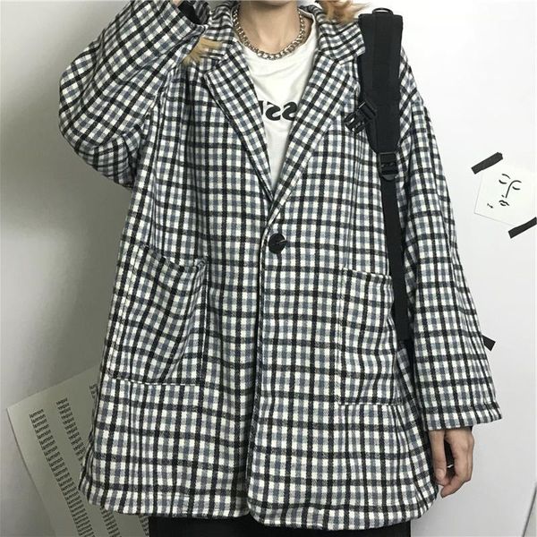 2021 new japanese plaid suit women korean streetwear outerwear tweed blazer winter business female single button coat ys3o, White;black
2021 new japanese plaid suit women korean streetwear outerwear tweed blazer winter business female single button coat ys3o, White;black