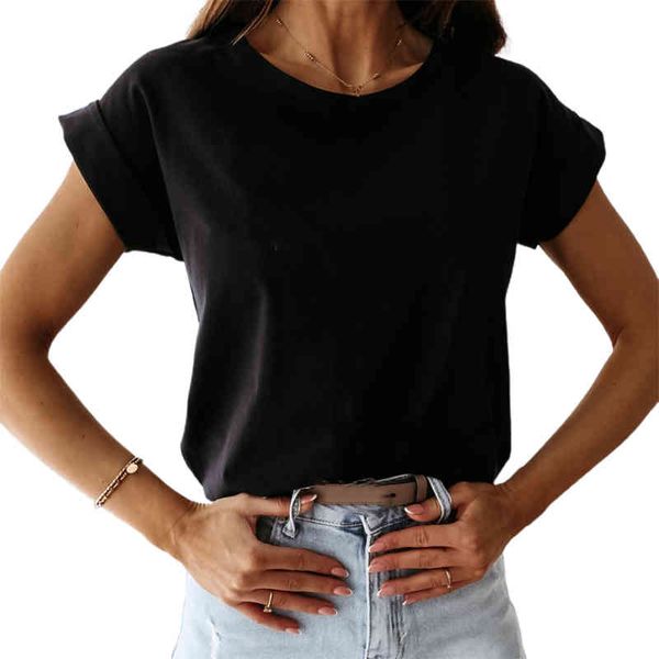 fashion woman t shirt solid color loose pullover ladies short sleeve woman clothing, White
fashion woman t shirt solid color loose pullover ladies short sleeve woman clothing, White
