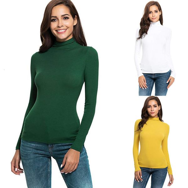 women autumn winter casual long sleeve turtleneck t-shirt solid color pullovers green purple white women's clothes
women autumn winter casual long sleeve turtleneck t-shirt solid color pullovers green purple white women's clothes