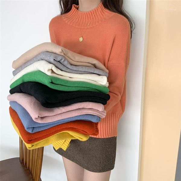 korean style loose sweater women pullover casual half turtleneck long sleeve knit sweater female jumpers solid basic1, White;black
korean style loose sweater women pullover casual half turtleneck long sleeve knit sweater female jumpers solid basic1, White;black