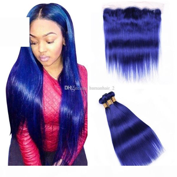 blue peruvian straight human hair 3 bundles with lace frontal deals pure color dark blue human hair with lace frontal, Black;brown
blue peruvian straight human hair 3 bundles with lace frontal deals pure color dark blue human hair with lace frontal, Black;brown