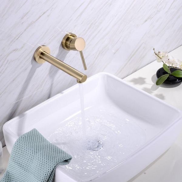 bathroom sink faucets brass wall mounted basin faucet single handle mixer tap in-wal cold rotation spout brushed gold/black1
bathroom sink faucets brass wall mounted basin faucet single handle mixer tap in-wal cold rotation spout brushed gold/black1