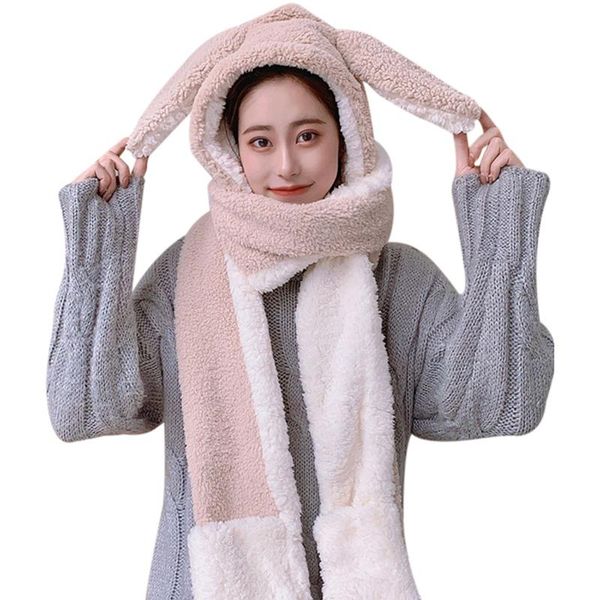 outdoor hats women winter ear hat scarf female autumn warm 3-in-1 plush long ears gloves, Black;white
outdoor hats women winter ear hat scarf female autumn warm 3-in-1 plush long ears gloves, Black;white