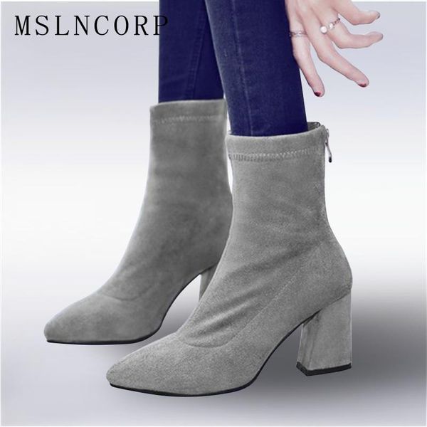 boots plus size 34-43 women fashion genuine leather sock thick high heels shoes spring autumn stretch fabric pumps, Black
boots plus size 34-43 women fashion genuine leather sock thick high heels shoes spring autumn stretch fabric pumps, Black