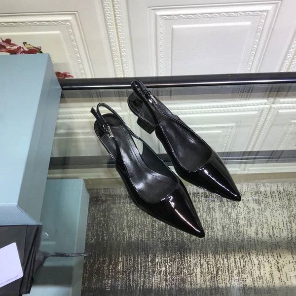 designer party wedding shoes luxury women high heel sandals fashion dress high heel strap pointed shoes dergega, Black