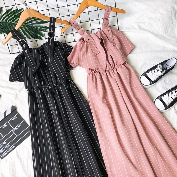 korean high-waist broad-legged jumpsuits women's sleeveless striped summer slim rompers bodysuits overalls1, Black;white
korean high-waist broad-legged jumpsuits women's sleeveless striped summer slim rompers bodysuits overalls1, Black;white