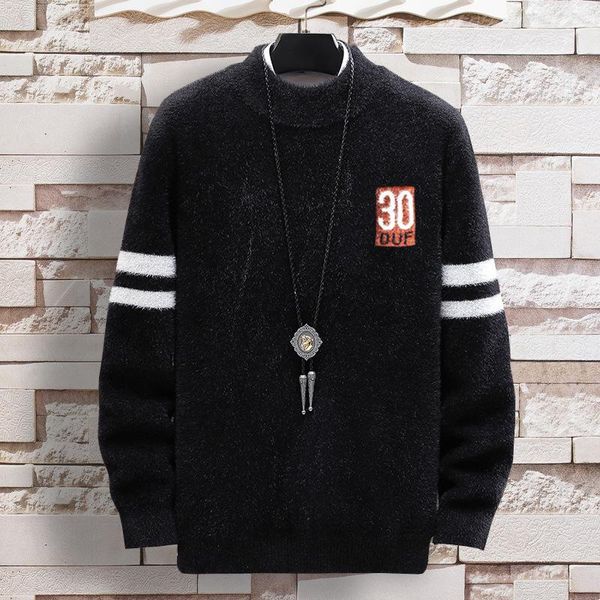 men's sweaters chunky high-neck sweater casual thick solid color quality warmth slim pullover men, White;black
men's sweaters chunky high-neck sweater casual thick solid color quality warmth slim pullover men, White;black