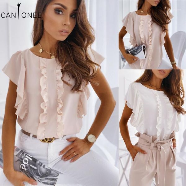 cantonee women 2020 summer white pink blouse shirts casual pullover blusas ladies sleeveless chic lace ruffles chiffon t671
cantonee women 2020 summer white pink blouse shirts casual pullover blusas ladies sleeveless chic lace ruffles chiffon t671
