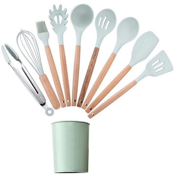 9 10 12pcs silicone cooking utensils set non stick spatula shovel spoon wooden handle cooking tools cookware set kitchen tools sqckpx 
9 10 12pcs silicone cooking utensils set non stick spatula shovel spoon wooden handle cooking tools cookware set kitchen tools sqckpx