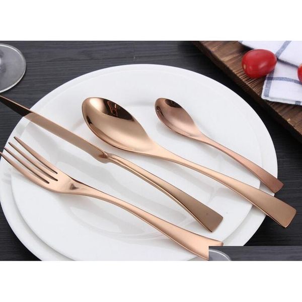 4 piece/set rose gold stainless steel dinnerware sets tableware knife fork teaspoon cutlery qylzsy five2010 
4 piece/set rose gold stainless steel dinnerware sets tableware knife fork teaspoon cutlery qylzsy five2010