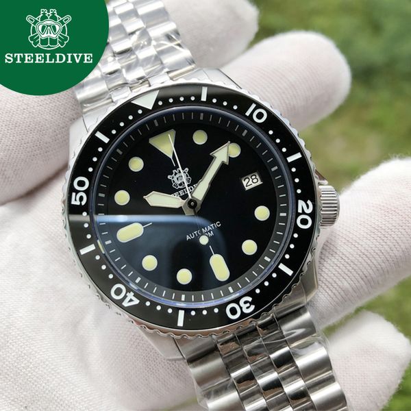 steeldive 1996 mens automatic watch abalone nh35 200m diver watches skx007 ceramic bezel waterproof japan mechanical watch men 201113, Slivery;brown
steeldive 1996 mens automatic watch abalone nh35 200m diver watches skx007 ceramic bezel waterproof japan mechanical watch men 201113, Slivery;brown
