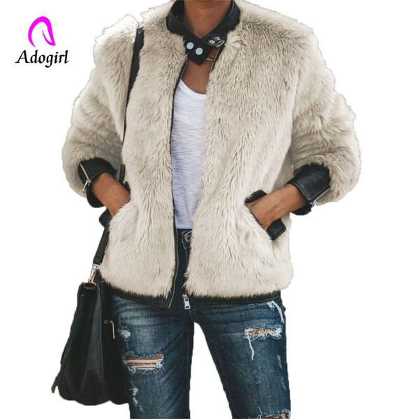 adogirl elegant faux fur coat women 2020 fall winter warm soft zipper fur jacket female fashion dark apricot furry overcoat, Black;brown
adogirl elegant faux fur coat women 2020 fall winter warm soft zipper fur jacket female fashion dark apricot furry overcoat, Black;brown