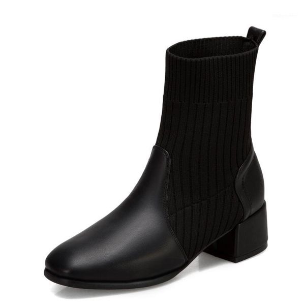 boots wool tube european and american square toe mid-heel short women thick heel pu stitching mid-calf boot1, Black
boots wool tube european and american square toe mid-heel short women thick heel pu stitching mid-calf boot1, Black