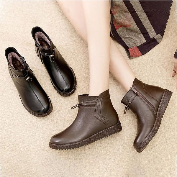 boots tilocow women winter cow leather warm non-slip mothers' ankle boot shoes woman wedges zippers female short plush footwear, Black
boots tilocow women winter cow leather warm non-slip mothers' ankle boot shoes woman wedges zippers female short plush footwear, Black