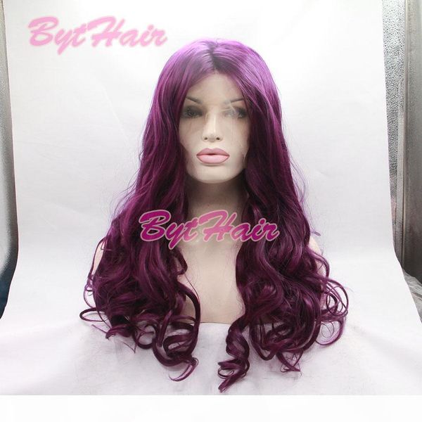 bythair long bouncy lilac purple hairstyle heat resistant fiber wigs wavy dark lavender glueless synthetic lace front women wig, Black
bythair long bouncy lilac purple hairstyle heat resistant fiber wigs wavy dark lavender glueless synthetic lace front women wig, Black