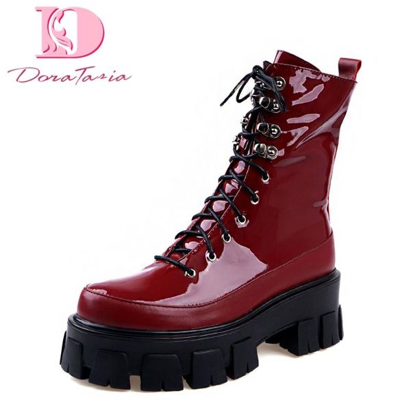 doratasia 2020 fashion genuine leather motorcycle boots chunky heels ankle boots woman shoes platform shoelace shoes women, Black
doratasia 2020 fashion genuine leather motorcycle boots chunky heels ankle boots woman shoes platform shoelace shoes women, Black
