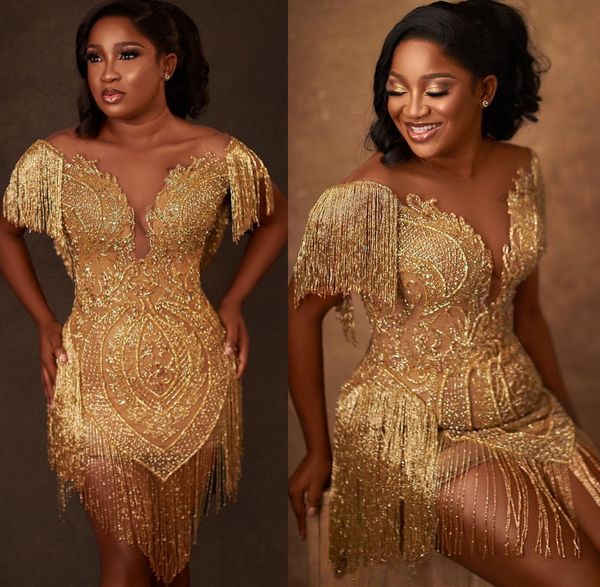 2022 plus size arabic aso ebi gold luxurious mini prom dresses lace beaded short evening formal party second reception birthday engagement g, Black
2022 plus size arabic aso ebi gold luxurious mini prom dresses lace beaded short evening formal party second reception birthday engagement g, Black