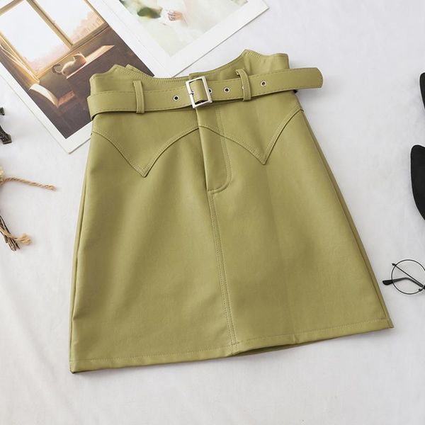 women slim high waist pu skirt new 2019 autumn with belt mini leather wrap skirts ladies clothing q1209, Black
women slim high waist pu skirt new 2019 autumn with belt mini leather wrap skirts ladies clothing q1209, Black