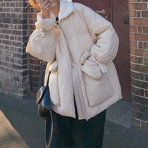 winter jacket women turn down collar short cotton-padded parkas korean warm flare sleeve bowknot coat for female, Black
winter jacket women turn down collar short cotton-padded parkas korean warm flare sleeve bowknot coat for female, Black
