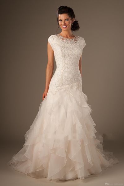 modest mermaid wedding dresses with sleeves jewel neck beaded lace appliques ruffles organzatemple bridal gowns custom made modest289g, White
modest mermaid wedding dresses with sleeves jewel neck beaded lace appliques ruffles organzatemple bridal gowns custom made modest289g, White