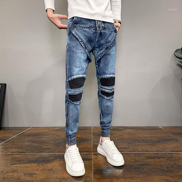 fashion new 2020 korean slim fit men jeans pants casual simple all match button decor knee holes denim joggers trousers hip hop1, Blue
fashion new 2020 korean slim fit men jeans pants casual simple all match button decor knee holes denim joggers trousers hip hop1, Blue