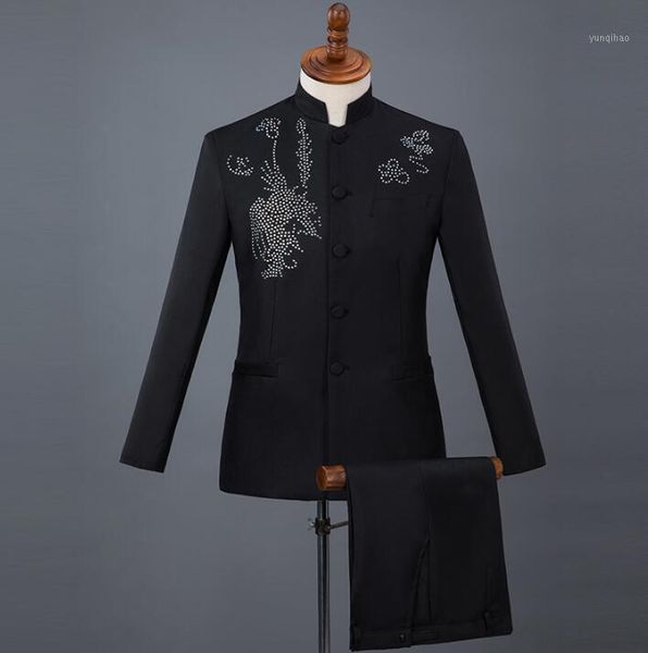 singer star style dance stage sequin clothing men groom suit set with pants chinese tunic suit mens wedding suits formal dress1, White;black
singer star style dance stage sequin clothing men groom suit set with pants chinese tunic suit mens wedding suits formal dress1, White;black