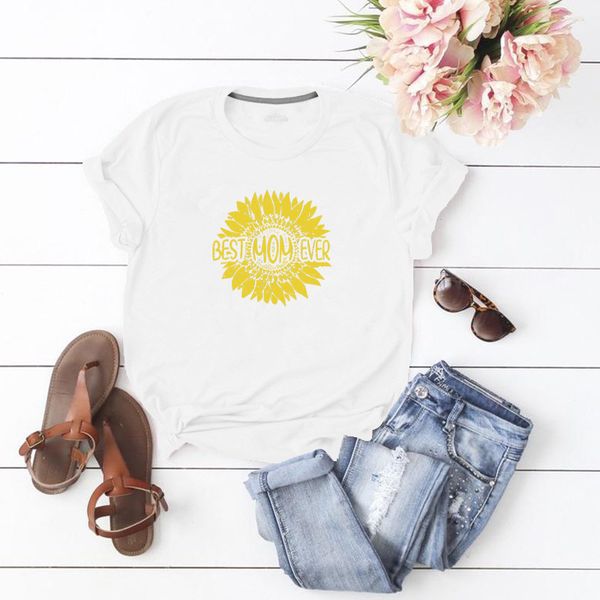 wt20093 summer new fashion sunflower print mom ever casual short sleeve t-shirt women's multicolor, White
wt20093 summer new fashion sunflower print mom ever casual short sleeve t-shirt women's multicolor, White