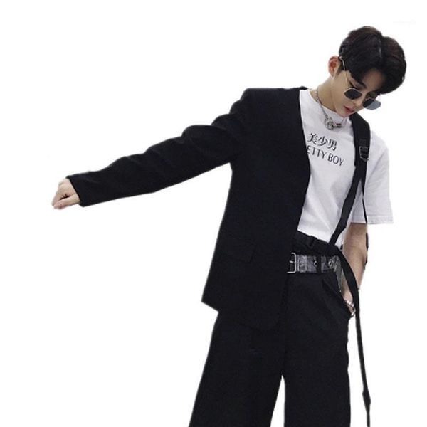 men asymmertrical design hip hop punk blazer nightclub dj singer stage costume men casual irregular ribbon slim fit suit jacket1, White;black
men asymmertrical design hip hop punk blazer nightclub dj singer stage costume men casual irregular ribbon slim fit suit jacket1, White;black