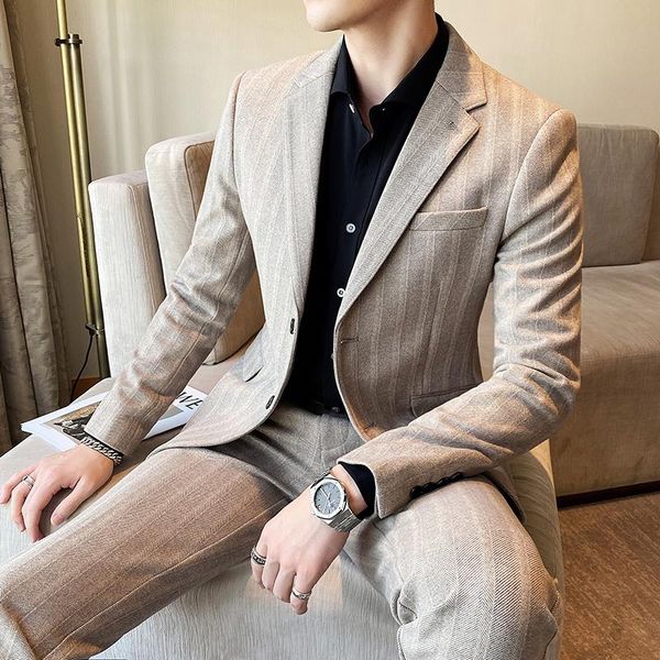 new men's fashion business formal wear two-piece men's boutique casual high-quality wedding dress autumn and winter warm suit, White;black
new men's fashion business formal wear two-piece men's boutique casual high-quality wedding dress autumn and winter warm suit, White;black