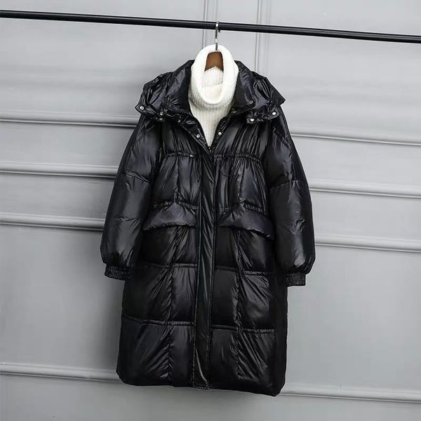 women oversize 90% white duck down winter coat feather plus long size clothing cowl parka keep jacket eh2b, Black
women oversize 90% white duck down winter coat feather plus long size clothing cowl parka keep jacket eh2b, Black